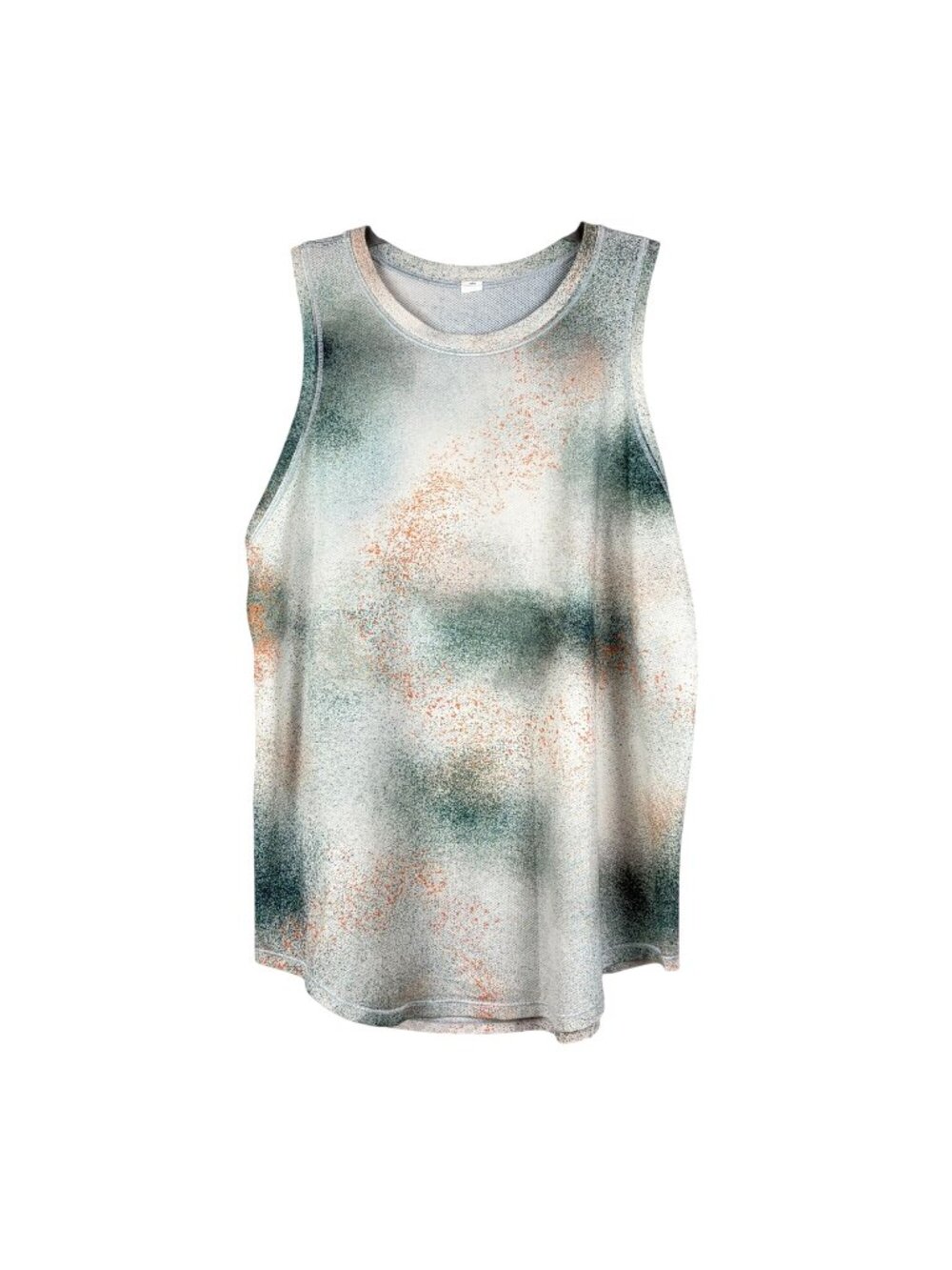 Lululemon High Neck Running Training Tank Spray Camo Size 4/6 Green Orange